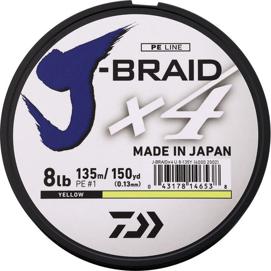 Daiwa JB4U8150FY J-Braid Line 8/150 Yellow