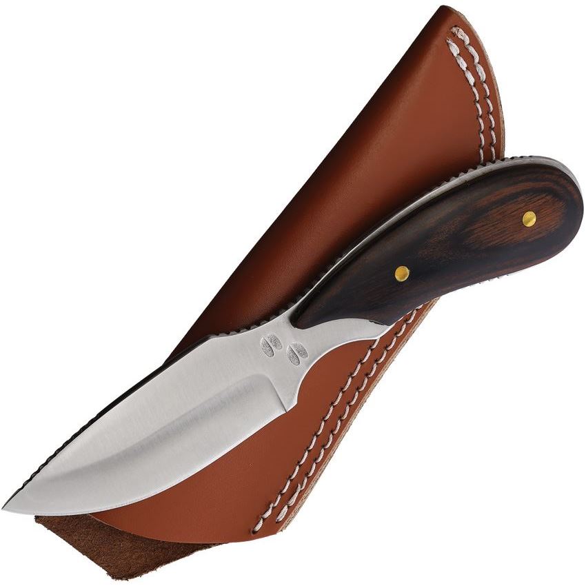 Outdoor Edge DTS1B Dark Timber Skinner Satin Fixed Blade Knife Brown Handles