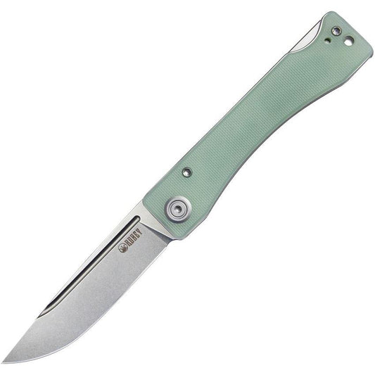 Kubey 2102B Akino Lockback Knife Jade G10 Handles