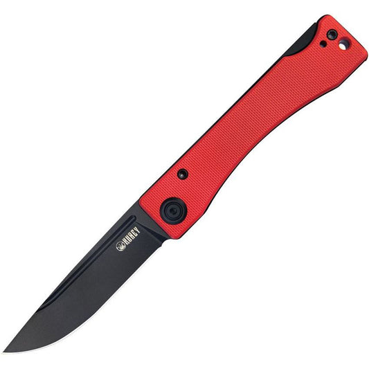 Kubey 2102C Akino Lockback Knife Red G10 Handles