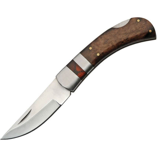 Rite Edge 8001BR Single Bolster Lockback Knife Brown Bone Handles