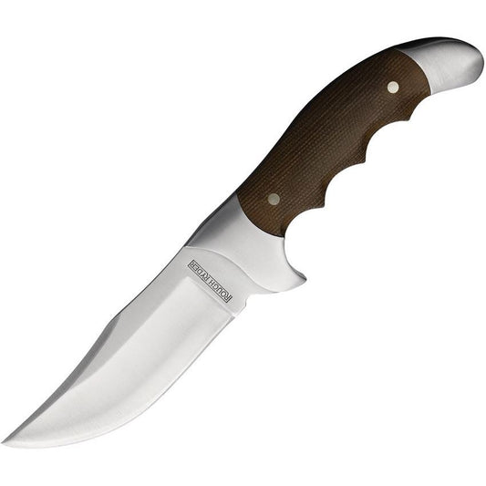 Rough Rider 2340 Tater Skin Series Rogue Satin Fixed Blade Knife Brown Handles