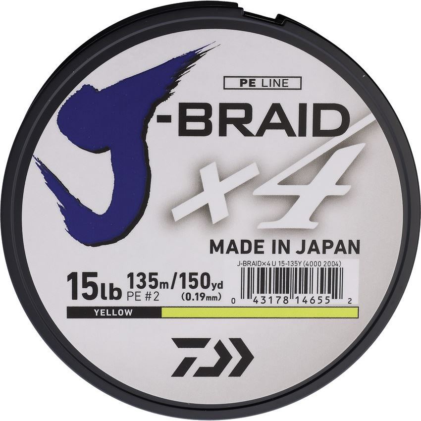 Daiwa JB4U15150FY J-Braid Line 15/150 Yellow