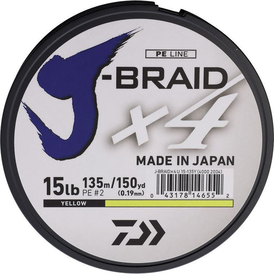 Daiwa JB4U15150FY J-Braid Line 15/150 Yellow