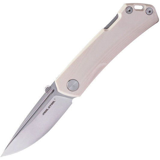 Real Steel 7091EI Luna Maius Lockback Knife Ivory G10 Handles