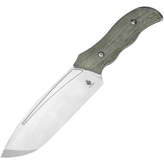 Kizer 1054A1 Metaproptizol Satin Fixed Blade Knife Green Handles