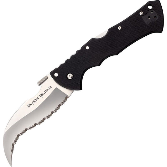 Lynn Thompson T00063 Black Talon II Lockback Knife Black Handles