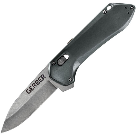 Gerber 3764 Highbrow Compact Stonewashed Assist Open Gray Handles