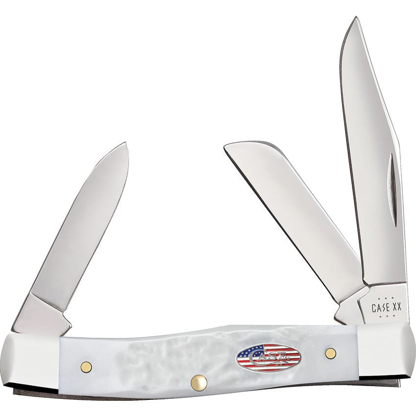 Case XX 14102 Stockman Knife White Synthetic Handles