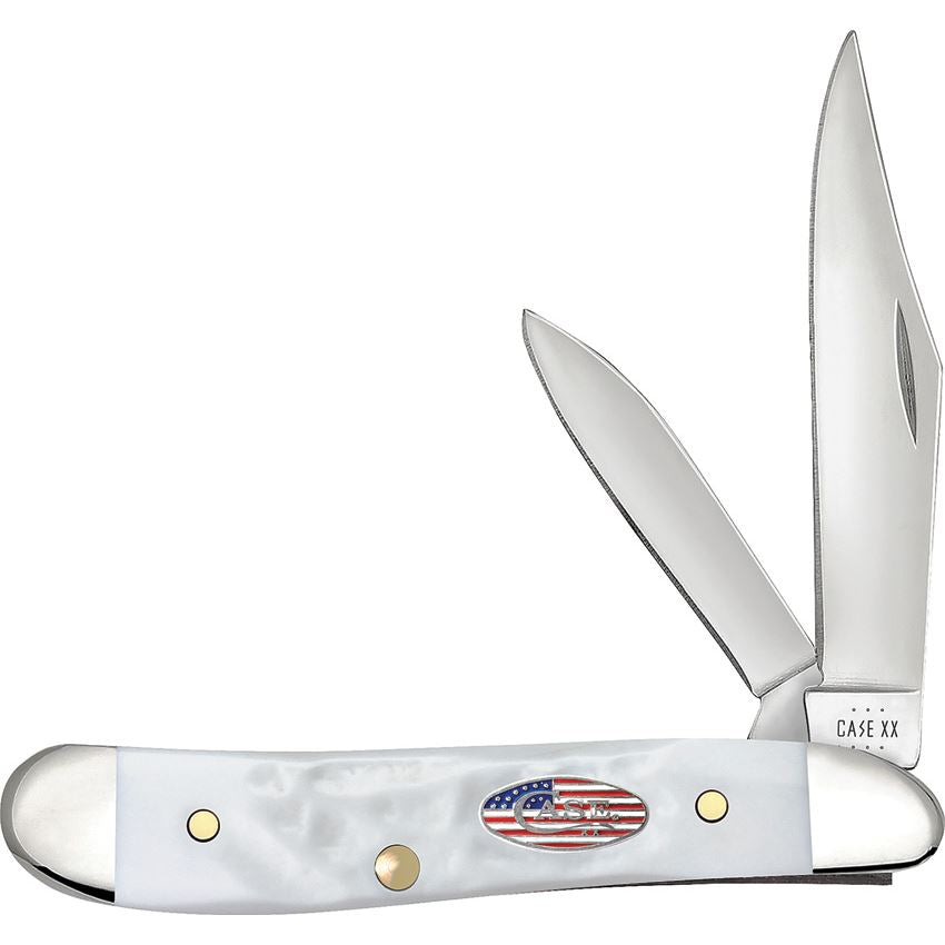 Case XX 14105 Peanut Knife White Synthetic Handles