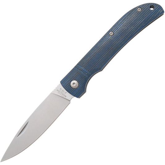 Bear & Son 457MB Stonewashed Slip Joint Knife Blue Jean Micarta Handles