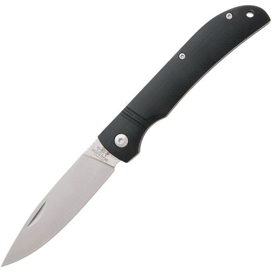 Bear & Son 457GB Drop Point Stonewashed Slip Joint Knife Black Handles