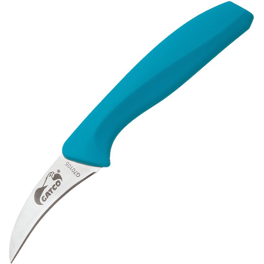 Gatco 70105 Curved Paring Knife Teal Handles