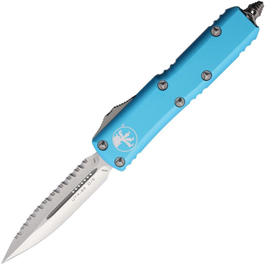 Microtech 2326TQ Auto UTX-85 Serrated Double Edge Dagger OTF Knife Turquoise Handles