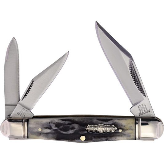 Rough Rider 2576 Whittler Knife Black Stag Bone Handles