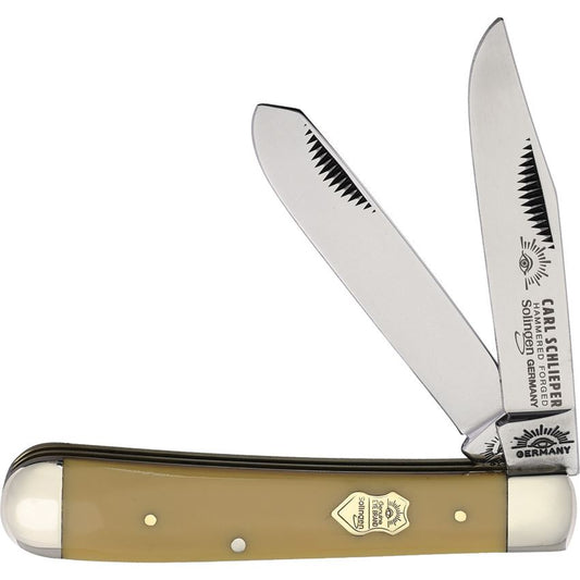 German Eye JY Trapper Knife Yellow Handles