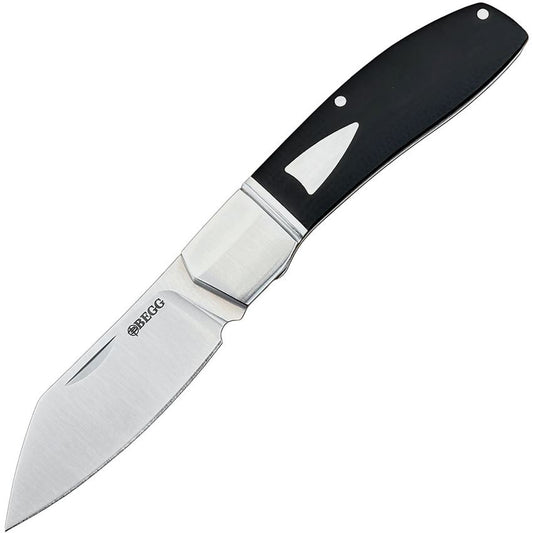 Begg 035 Slip Joint Knife Sheepfoot Black G10 Handles