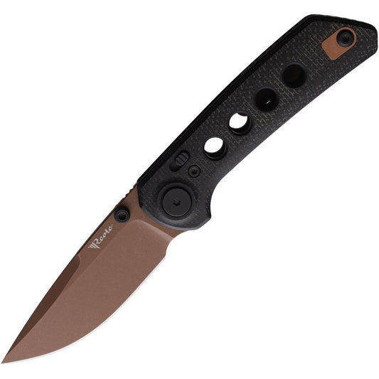 Reate 138 PL-XT Copper Pivot Lock Knife Black Handles