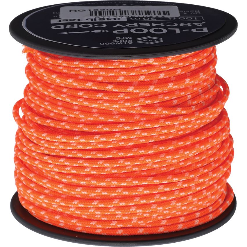 Atwood Rope 1330H D-Loop Cord Neon Orange Glow