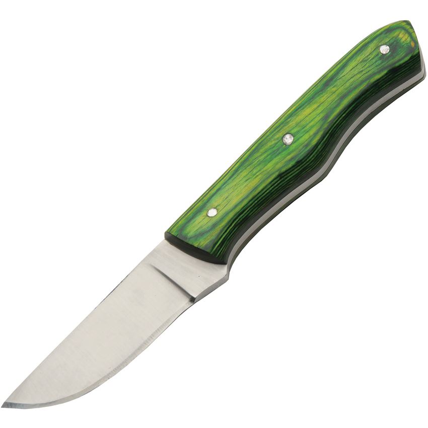 Pakistan 203502 Farmer's Fixed Blade Knife Green Wood Handles