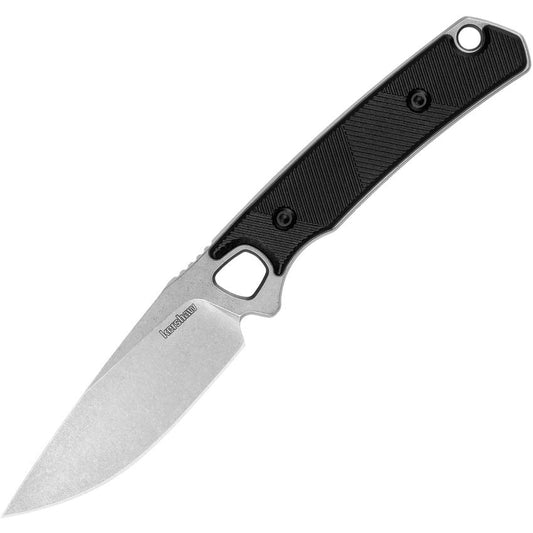 Kershaw 2048 Steppe Stonewash Fixed Blade Knife Black Handles