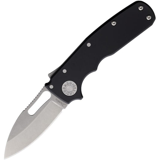 Demko 09699 AD 20.5 Stonewash Shark-Lock Knife 20V Black Handles