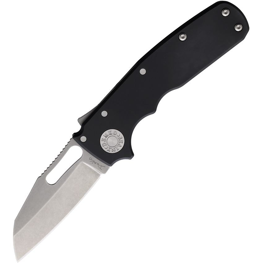 Demko 09623 AD 20.5 Stonewash Shark-Lock Knife 20V Black Handles