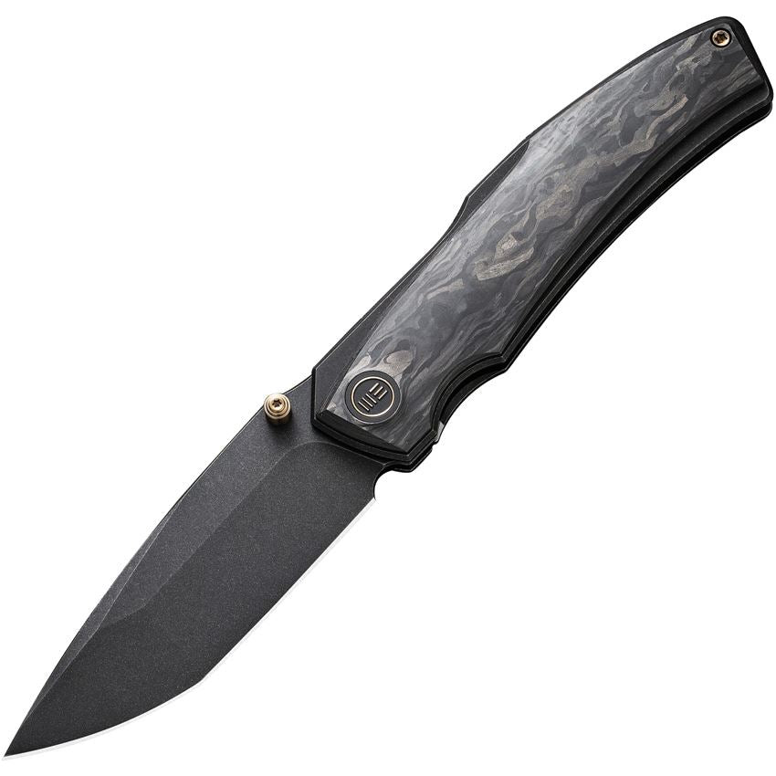 WE 230672 Swordfin Black Stonewash Tanto Linerlock Knife Shred Carbon Fiber Handles