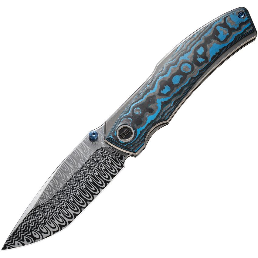 WE 23067DS1 Swordfin Damascus Tanto Linerlock Knife Arctic Storm Handles