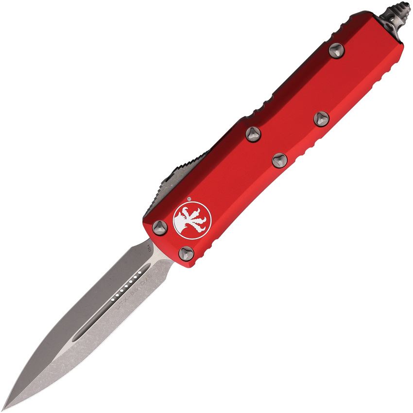 Microtech 23210APRD Auto UTX-85 Apocalyptic Double Edge Dagger OTF Knife Red Handles