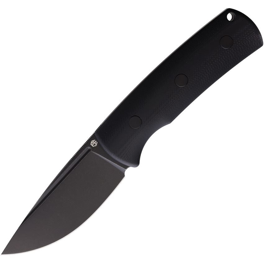 Petrified Fish P01FDW Beluga Fixed Blade Knife Black Handles