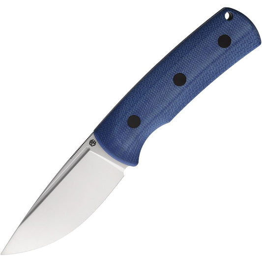 Petrified Fish P01FBMS Beluga Fixed Blade Knife Blue Handles