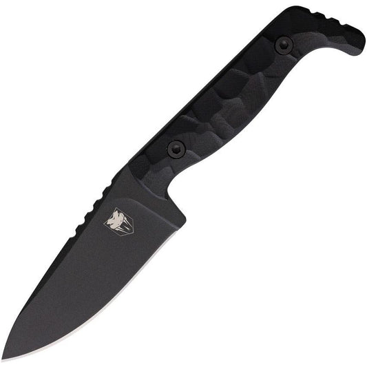 Cobratec TKPBLK Kingpin Black Fixed Blade Knife Black Handles