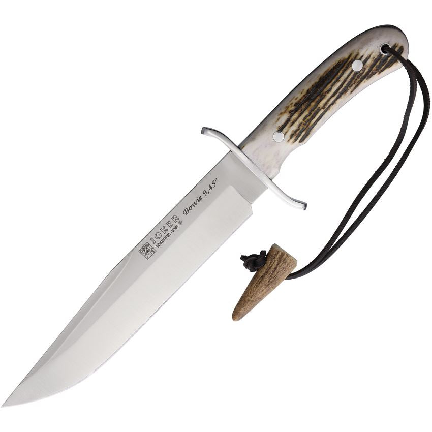 Joker RCC139 Full Tang Bowie Fixed Blade Knife Stag Handles