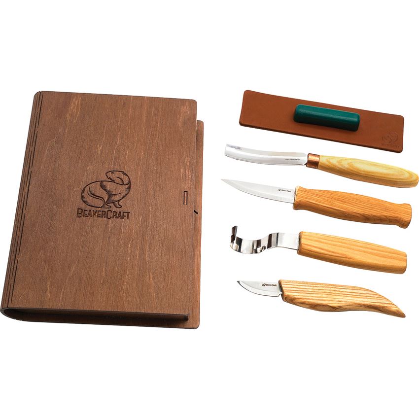 Beavercraft S43BOOK Spoon and Kuksa Carving Set