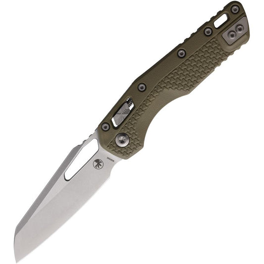 Microtech 210T10PMOD MSI Stonewash Ram-Lock Knife Tri Grip OD Green Handles