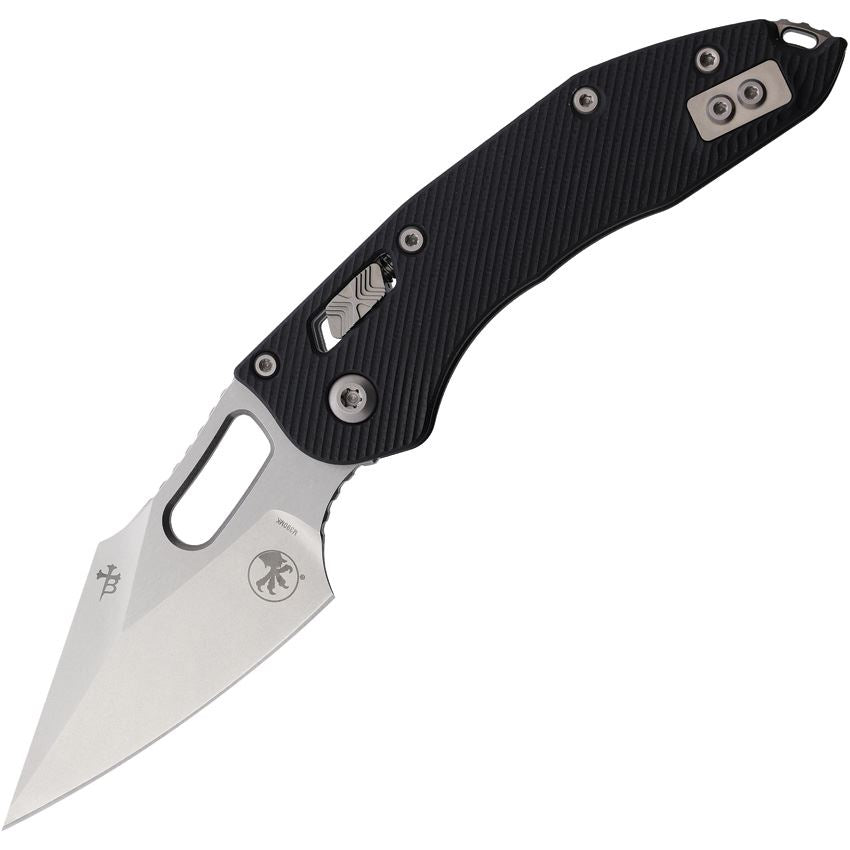 Microtech 15978 Stitch Single Edge Stonewash Ram-Lock Knife Knife Black Handles