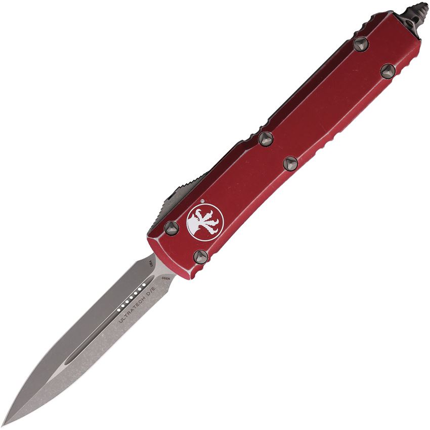 Microtech 12210DMR Auto Ultratech Apocalyptic Double Edge Dagger OTF Knife Distressed Merlot Handles