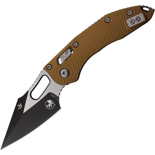 Microtech 16517 Stitch Two-Tone Single Edge Ram-Lok Knife Knife Tan Handles