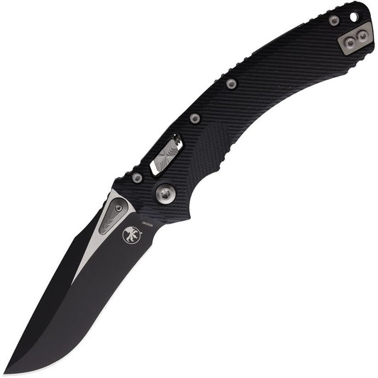 Microtech 16381 Amphibian Two-Tone Single Edge Ram-Lok Knife Black Handles