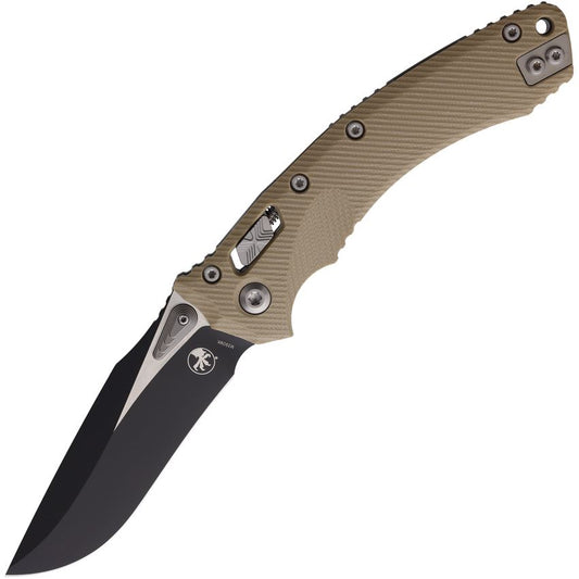 Microtech 16392 Amphibian Two-Tone Single Edge Ram-Lok Knife Tan Handles