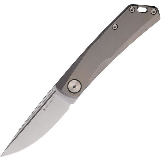 Real Steel 7001 LUNA Satin Slip Joint Knife Titanium Handles