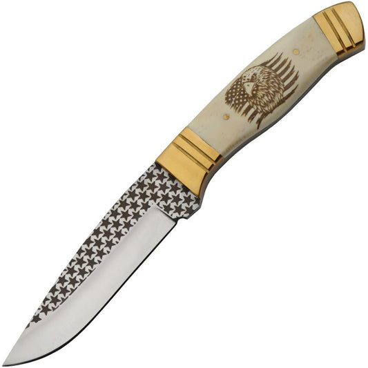 Rite Edge 8038 Sleek Eagle Fixed Blade Knife Bone Handles