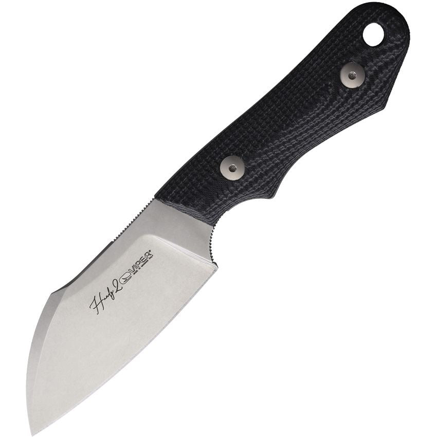 Viper 4050GG Handy 2 Sheepsfoot Fixed Blade Knife Black Suretouch Handles