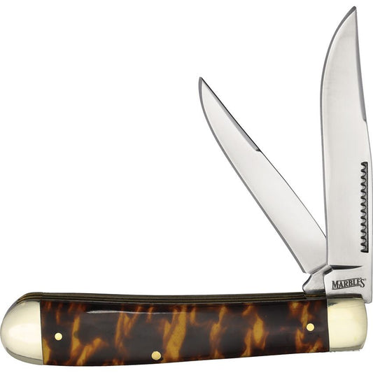 Marbles 719 Trapper Knife Imitation Tortoise Handles