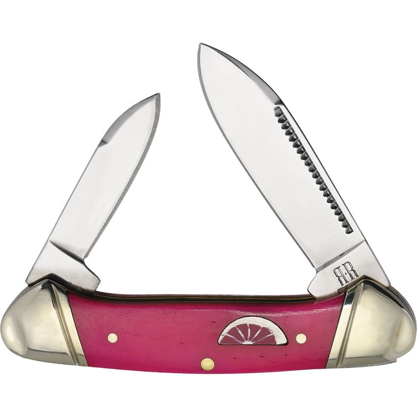 Rough Rider 2662 Mini Canoe Knife Pink Smooth Bone Handles