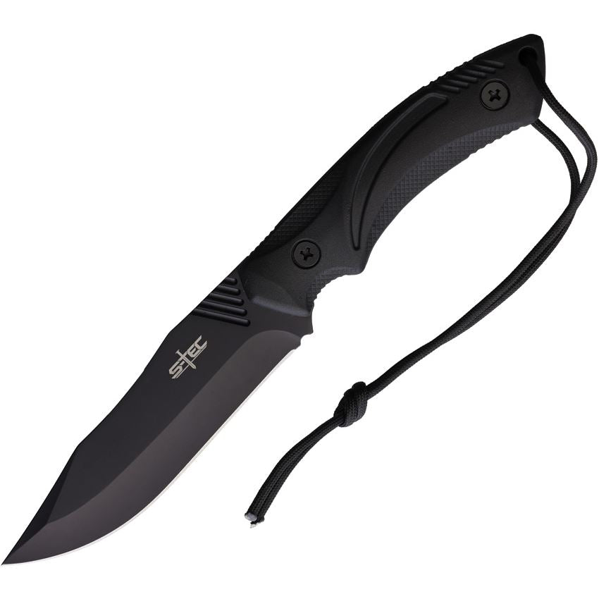 S-TEC 25200BK Black Fixed Blade Knife Black Handles