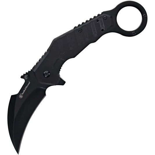 Smith & Wesson 1205008 Assist Open Extreme Ops Linerlock Knife Black Handles