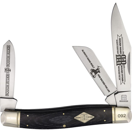 Rough Rider 2648 30th Anniversary Stockman Knife Black Handles