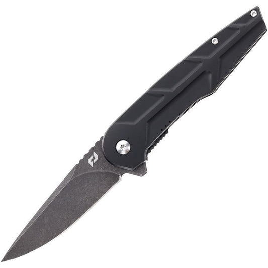 Schrade 1159329 Assist Open Reckon Black Stonewash D2 Linerlock Knife Black Handles